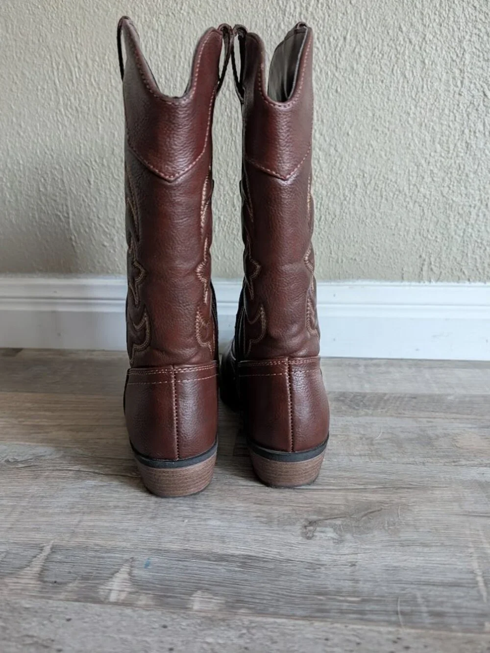Cat & Jack Brown Faux Leather Cowgirl Boots - Size 3